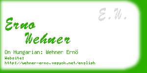 erno wehner business card